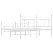 vidaXL Powder-Coated Steel King Size Bed Frame in White