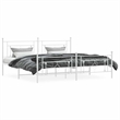 vidaXL Rectangular Powder-Coated Steel Full Bed Frame in White