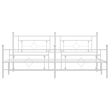 vidaXL Rectangular Powder-Coated Steel Full Bed Frame in White