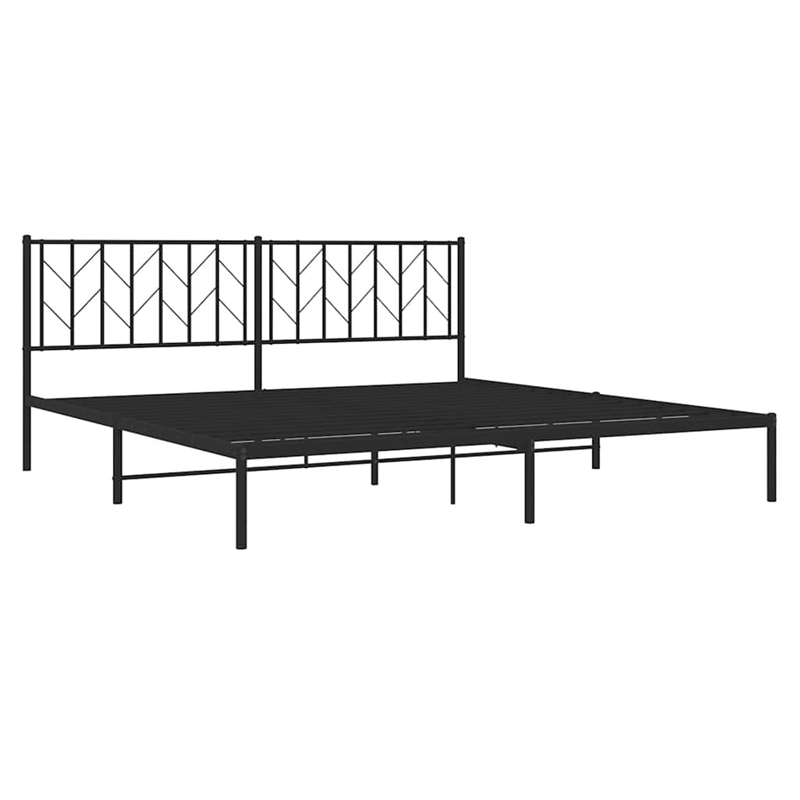 vidaXL Powder-Coated Steel King/Double Bed Frame in Black