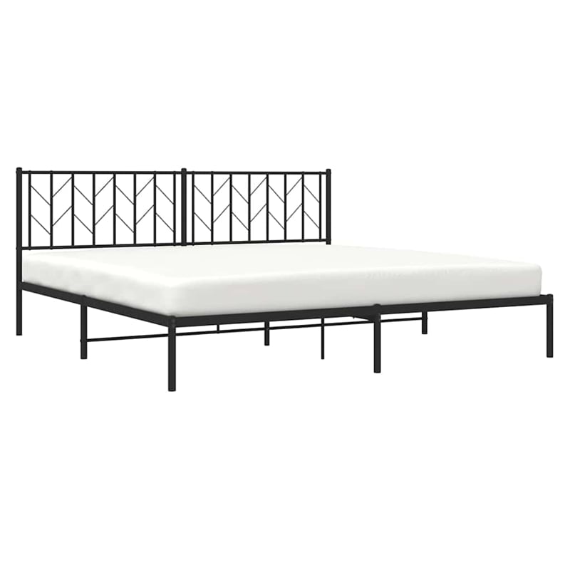 vidaXL Powder-Coated Steel King/Double Bed Frame in Black