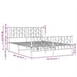 vidaXL Rectangular Powder-Coated Steel King Bed Frame in Black
