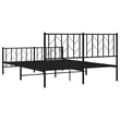 vidaXL Rectangular Powder-Coated Steel King Bed Frame in Black