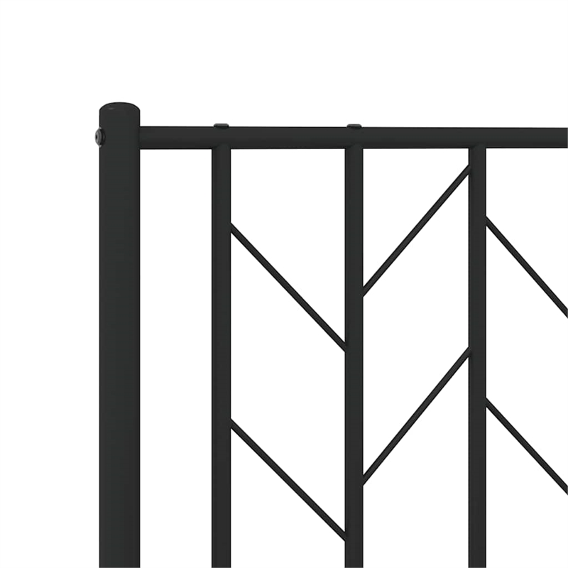 vidaXL Rectangular Powder-Coated Steel King Bed Frame in Black