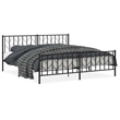 vidaXL Powder-Coated Steel King/Double Bed Frame in Black