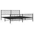 vidaXL Powder-Coated Steel King/Double Bed Frame in Black