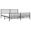 vidaXL Powder-Coated Steel King/Double Bed Frame in Black