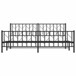 vidaXL Powder-Coated Steel King/Double Bed Frame in Black