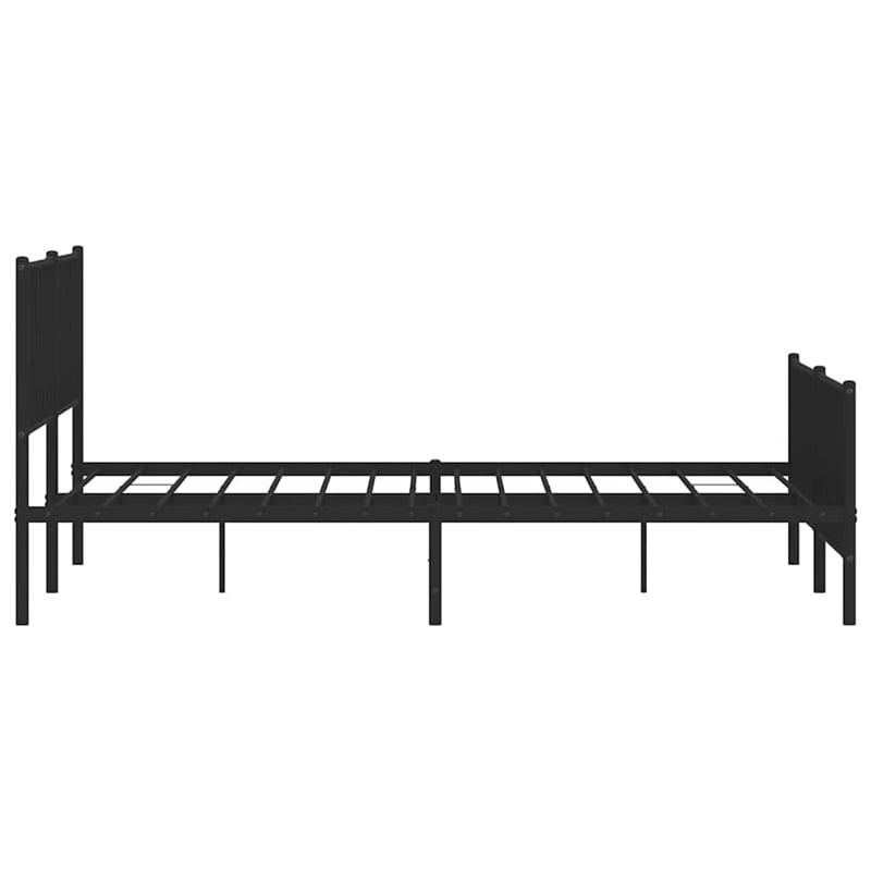vidaXL Powder-Coated Steel King/Double Bed Frame in Black
