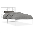 vidaXL Rectangular Steel Single Bed Frame in White