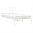 vidaXL Rectangular Steel Single Bed Frame in White