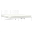 vidaXL Powder-Coated Steel King/Double Bed Frame in White