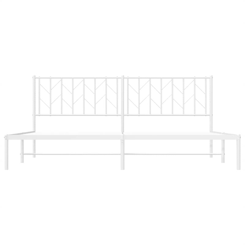 vidaXL Powder-Coated Steel King/Double Bed Frame in White