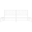 vidaXL Powder-Coated Steel King/Double Bed Frame in White
