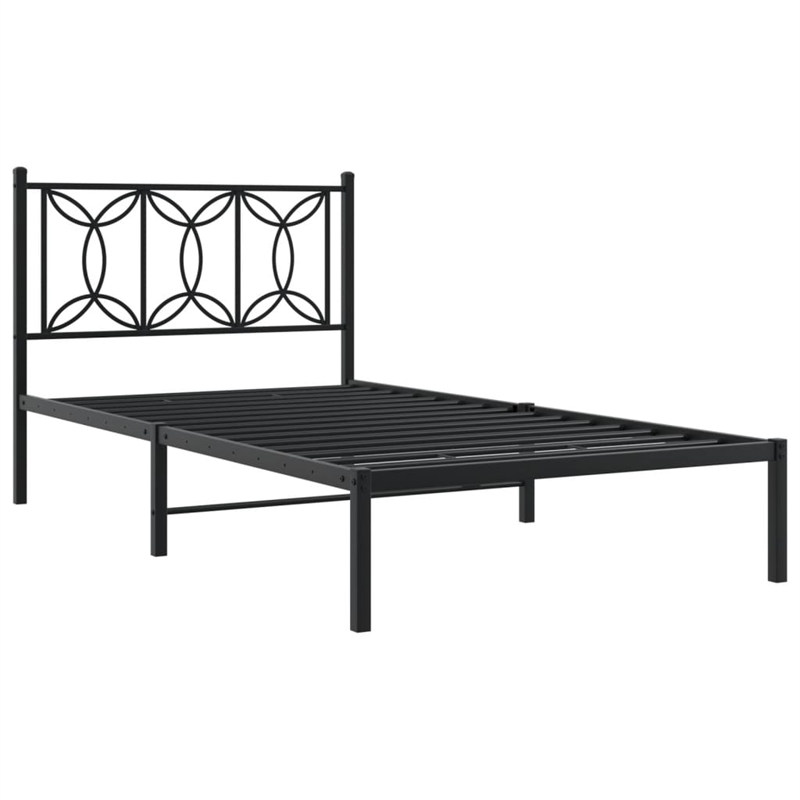 vidaXL Engineered wood Twin Bed Frame in Black