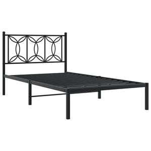 vidaXL Engineered wood Twin Bed Frame in Black