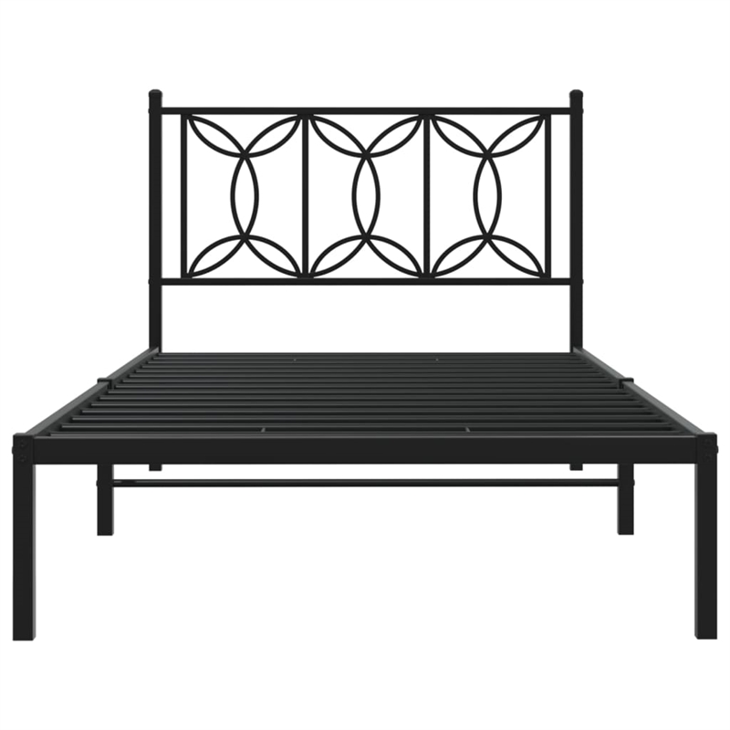 vidaXL Engineered wood Twin Bed Frame in Black