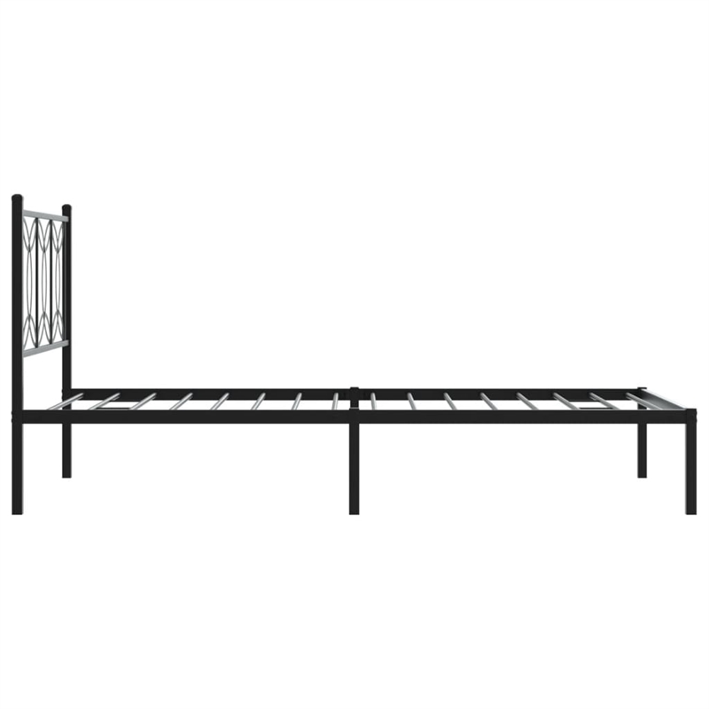 vidaXL Engineered wood Twin Bed Frame in Black