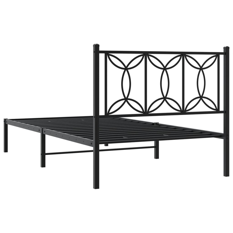 vidaXL Engineered wood Twin Bed Frame in Black