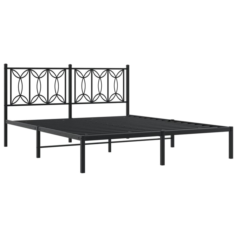 vidaXL Engineered Wood King Bed Frame in Black