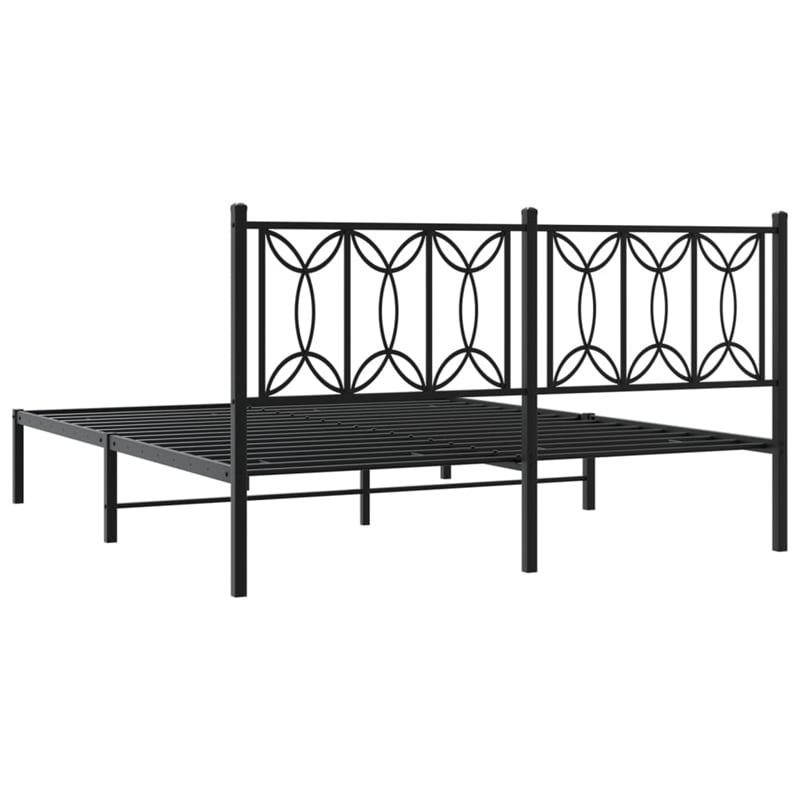 vidaXL Engineered Wood King Bed Frame in Black