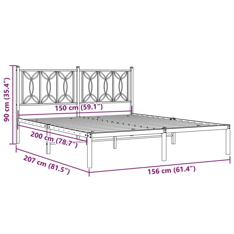 vidaXL Engineered Wood King Bed Frame in Black