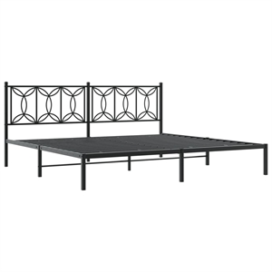 vidaXL Rectangular Modern Steel Full Bed Frame in Black