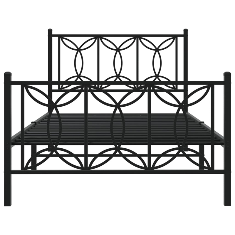 vidaXL Engineered wood Twin Bed Frame in Black