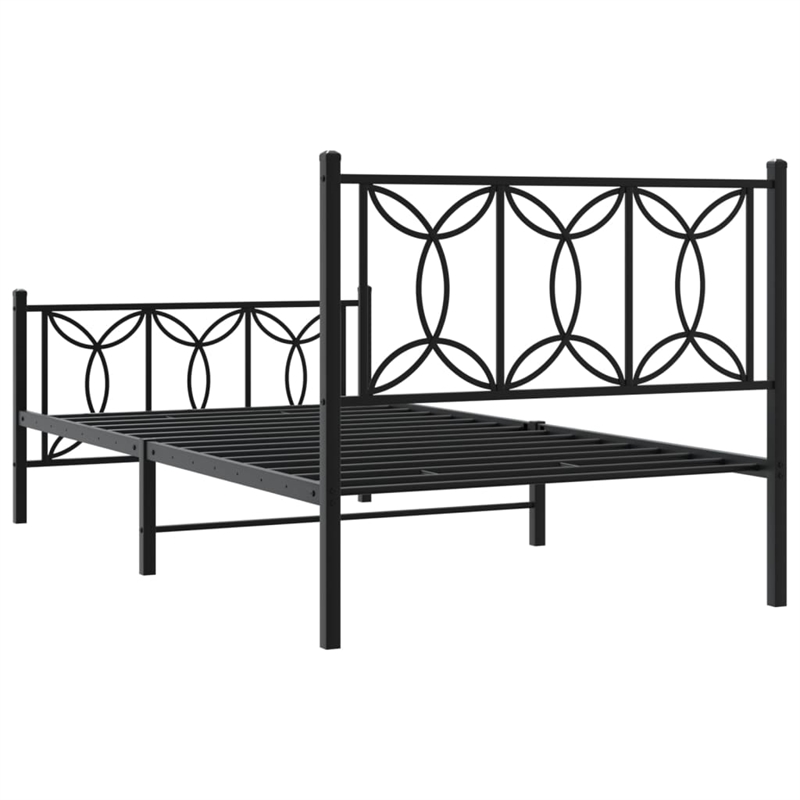 vidaXL Engineered wood Twin Bed Frame in Black