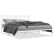 vidaXL Modern Rectangular Steel King Bed Frame in White