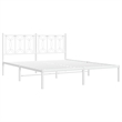 vidaXL Modern Rectangular Steel King Bed Frame in White