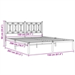 vidaXL Modern Rectangular Steel King Bed Frame in White