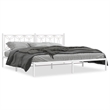vidaXL Rectangular Powder-Coated Steel Full Bed Frame in White