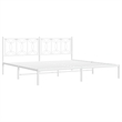 vidaXL Rectangular Powder-Coated Steel Full Bed Frame in White