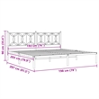 vidaXL Rectangular Powder-Coated Steel Full Bed Frame in White