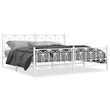 vidaXL Rectangular Modern 76 x 80 Bed Frame in White
