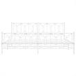 vidaXL Rectangular Modern 76 x 80 Bed Frame in White