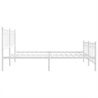 vidaXL Rectangular Modern 76 x 80 Bed Frame in White