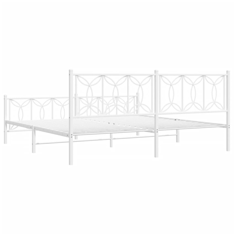 vidaXL Rectangular Modern 76 x 80 Bed Frame in White