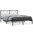 vidaXL Rectangular Powder-Coated Steel King Bed Frame in Black