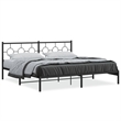 vidaXL Powder-Coated Steel King/Double Bed Frame in Black