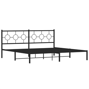 vidaXL Powder-Coated Steel King/Double Bed Frame in Black