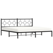vidaXL Powder-Coated Steel King/Double Bed Frame in Black