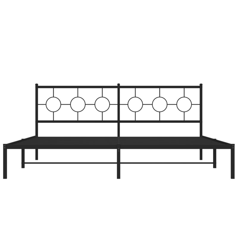 vidaXL Powder-Coated Steel King/Double Bed Frame in Black