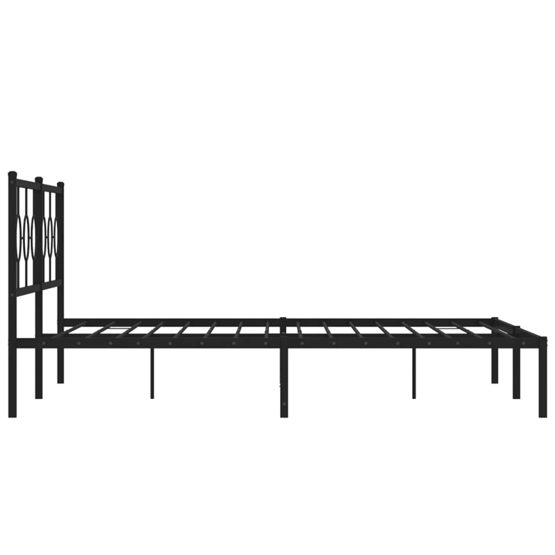 vidaXL Powder-Coated Steel King/Double Bed Frame in Black