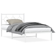 vidaXL Rectangular Steel Twin Bed Frame in White