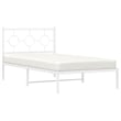 vidaXL Rectangular Steel Twin Bed Frame in White