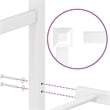 vidaXL Rectangular Steel Twin Bed Frame in White