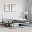 vidaXL Powder-Coated Steel King Size Bed Frame in White