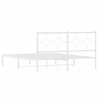 vidaXL Powder-Coated Steel King Size Bed Frame in White